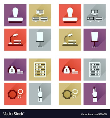Concept of flat icons with long shadow economy vector image