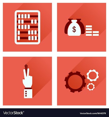 Concept of flat icons with long shadow economy vector image