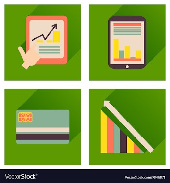 Concept of flat icons with long shadow economy vector image