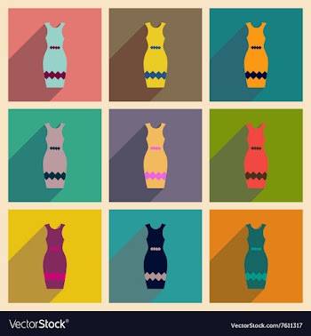Concept of flat icons with long shadow elegant vector image