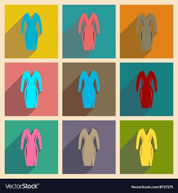 Concept of flat icons with long shadow elegant vector image