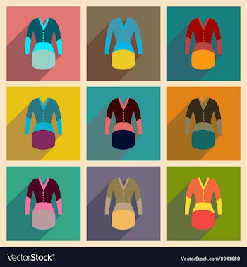 Concept of flat icons with long shadow elegant vector image