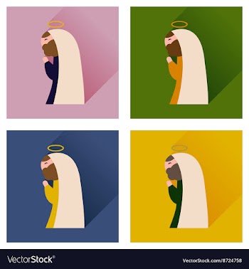 Concept of flat icons with long shadow Father of vector image
