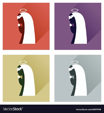 Concept of flat icons with long shadow Father of vector image