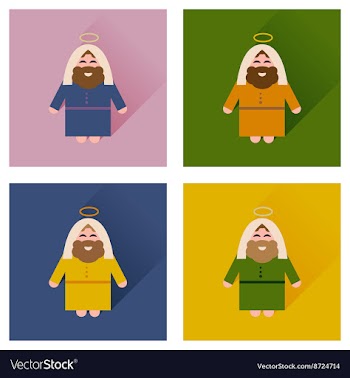 Concept of flat icons with long shadow Father vector image