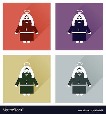 Concept of flat icons with long shadow Father vector image
