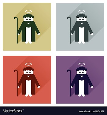 Concept of flat icons with long shadow Father vector image