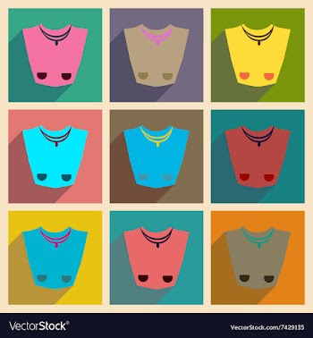 Concept of flat icons with long shadow female vector image