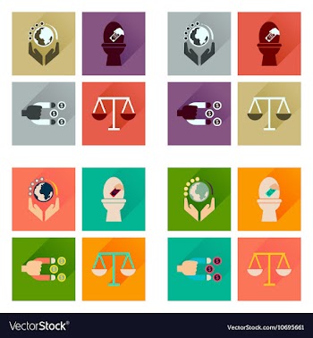 Concept of flat icons with long shadow finance vector image
