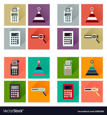 Concept of flat icons with long shadow finance vector image