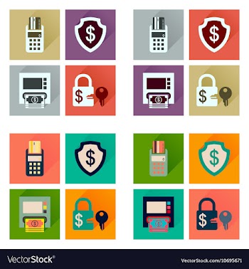 Concept of flat icons with long shadow finance vector image