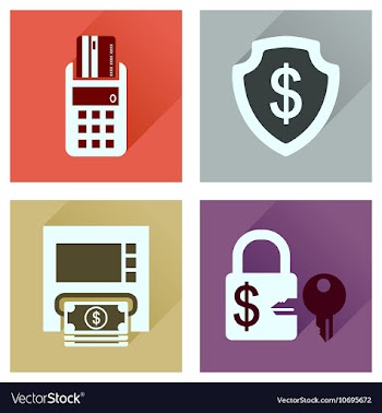 Concept of flat icons with long shadow finance vector image