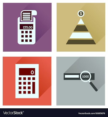 Concept of flat icons with long shadow finance vector image