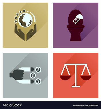 Concept of flat icons with long shadow finance vector image