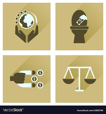 Concept of flat icons with long shadow finance vector image