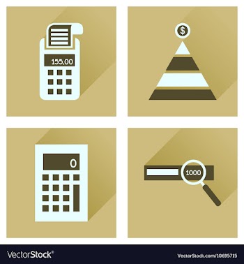 Concept of flat icons with long shadow finance vector image