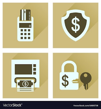 Concept of flat icons with long shadow finance vector image