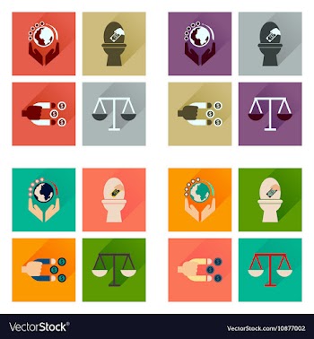 Concept of flat icons with long shadow finance vector image