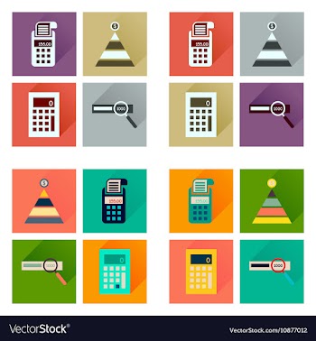 Concept of flat icons with long shadow finance vector image
