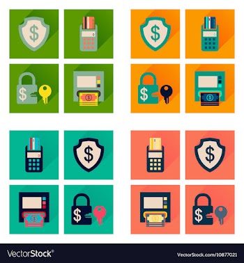 Concept of flat icons with long shadow finance vector image
