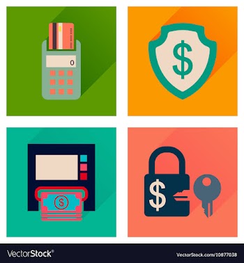 Concept of flat icons with long shadow finance vector image