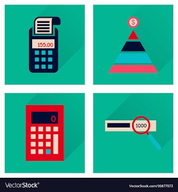 Concept of flat icons with long shadow finance vector image