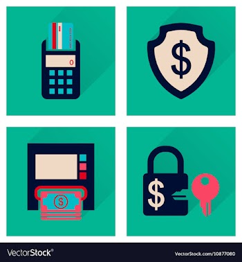 Concept of flat icons with long shadow finance vector image