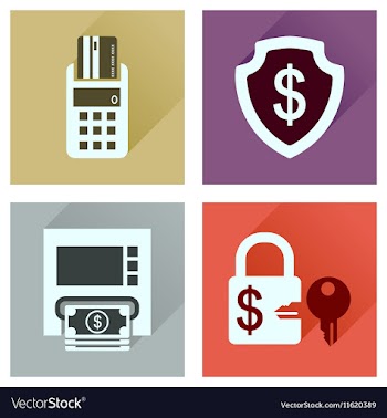 Concept of flat icons with long shadow finance vector image