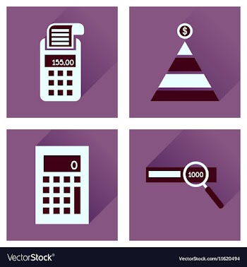 Concept of flat icons with long shadow finance vector image