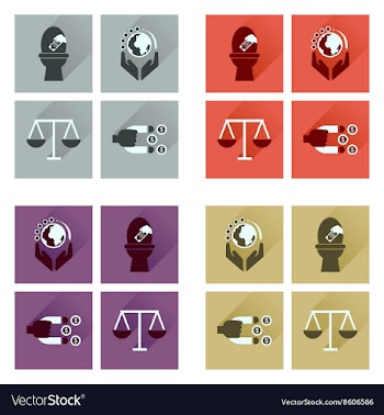 Concept of flat icons with long shadow finance vector image