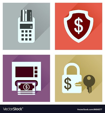 Concept of flat icons with long shadow finance vector image