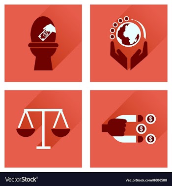Concept of flat icons with long shadow finance vector image