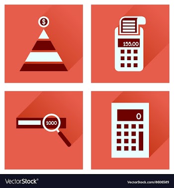 Concept of flat icons with long shadow finance vector image