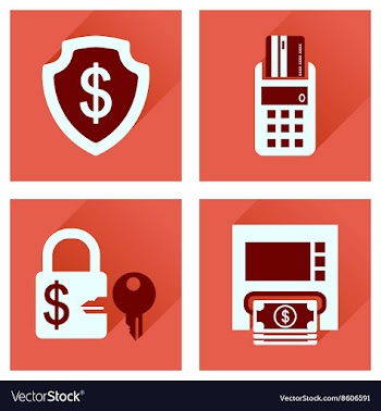 Concept of flat icons with long shadow finance vector image
