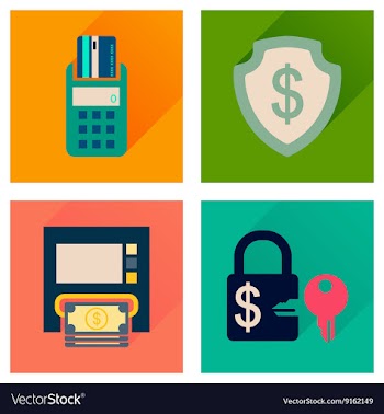 Concept of flat icons with long shadow finance vector image
