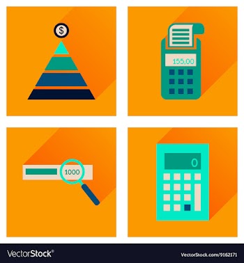 Concept of flat icons with long shadow finance vector image