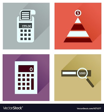 Concept of flat icons with long shadow finance vector image