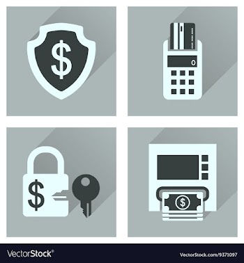 Concept of flat icons with long shadow finance vector image