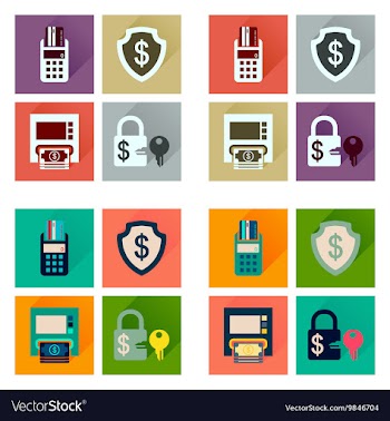 Concept of flat icons with long shadow finance vector image