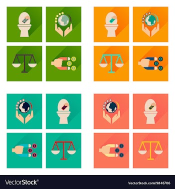 Concept of flat icons with long shadow finance vector image