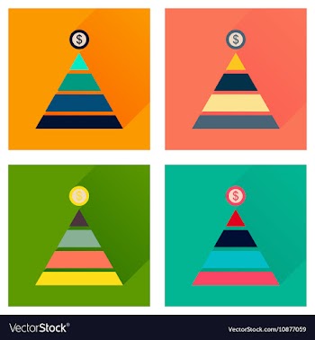 Concept of flat icons with long shadow financial vector image