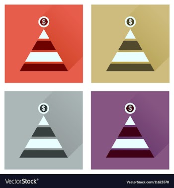 Concept of flat icons with long shadow financial vector image