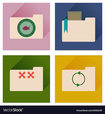 Concept of flat icons with long shadow folder vector image