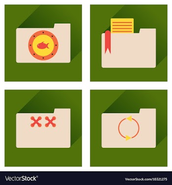 Concept of flat icons with long shadow folder vector image