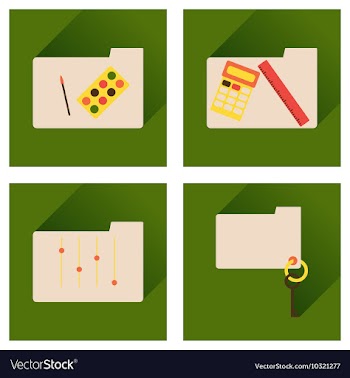 Concept of flat icons with long shadow folder vector image