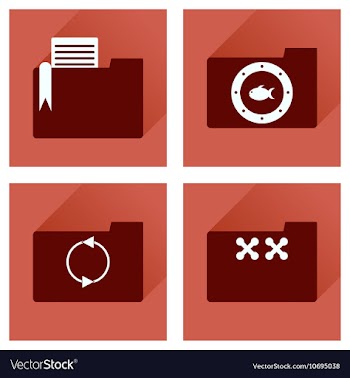 Concept of flat icons with long shadow folder vector image