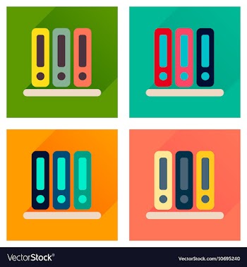 Concept of flat icons with long shadow folder vector image