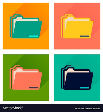 Concept of flat icons with long shadow folder vector image