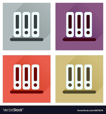 Concept of flat icons with long shadow folder vector image