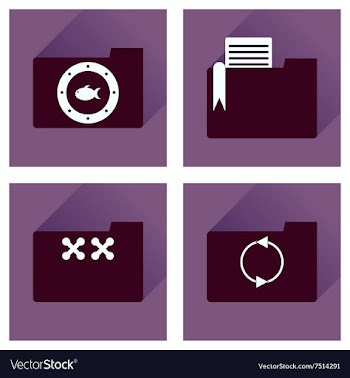 Concept of flat icons with long shadow folder vector image